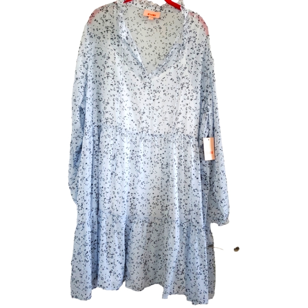 Evri Tiered Ruffle Collar Floral Dress